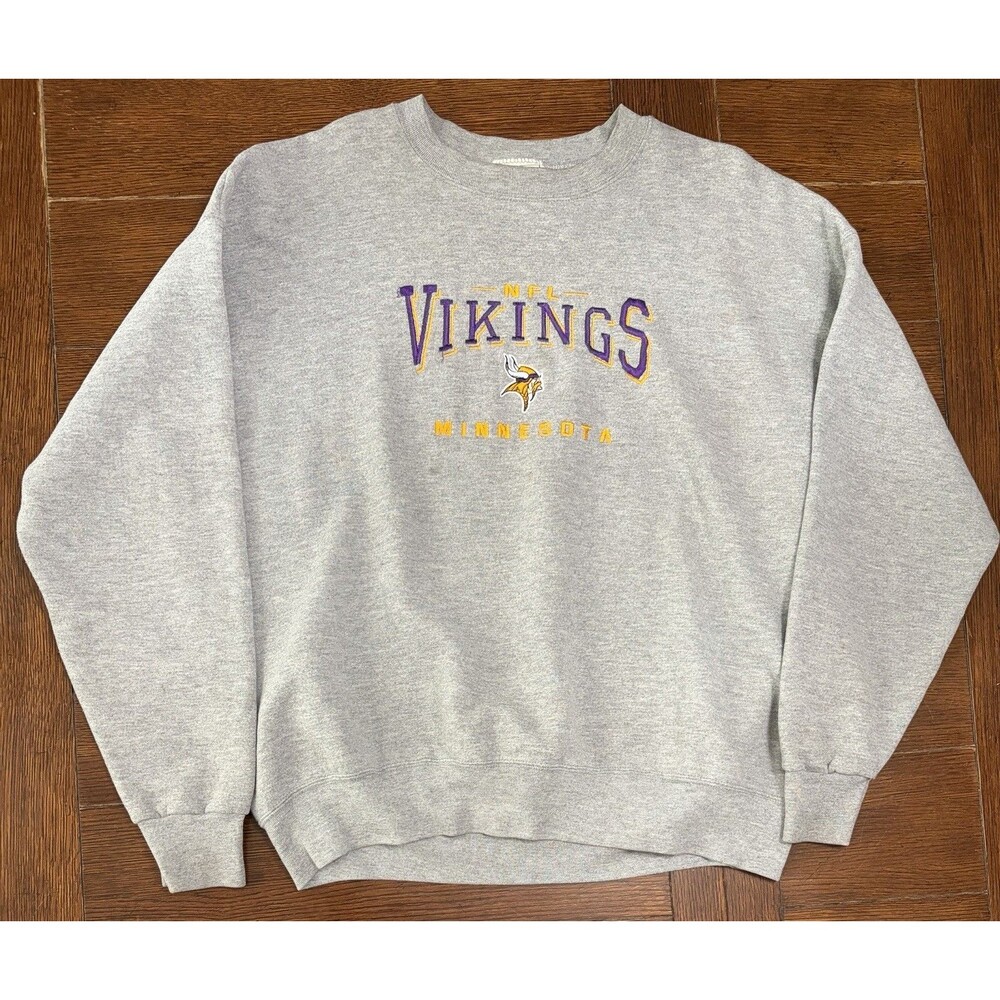 Vintage Minnesota Vikings Mens Size XL Lee Sport Grey Crewneck Sweater